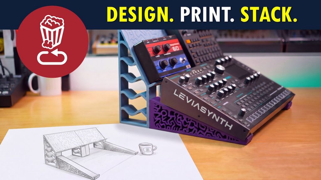 Custom 3D printed synth stands and studio upgrades